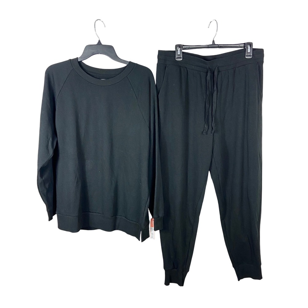 Colsie Womens Black Sweatshirt and Jogger Lounge Set Large NWT K8691Y